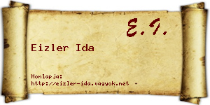 Eizler Ida névjegykártya
